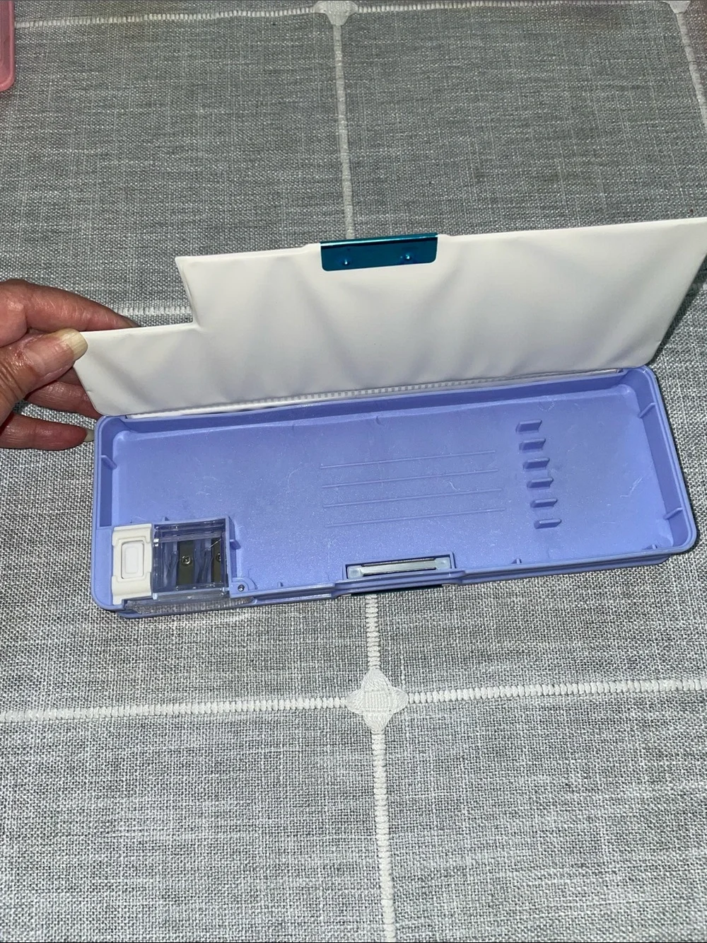 Kuromi Lavender Pencil Case with built in sharpener